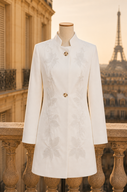 Costume brodé à col mandarin